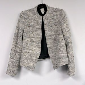 Halogen Tweed Cropped Open Blazer
